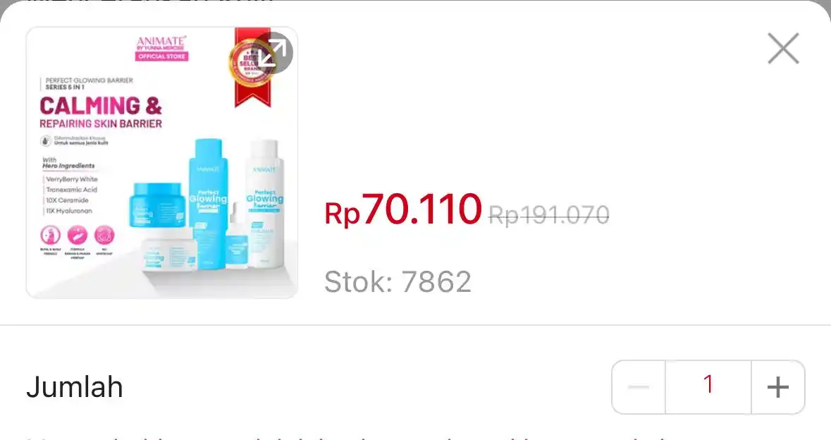 Image from DISKON SHOPEE 🛒: Animate Perfect Glowing Barrier Series 5in1 Mencerahkan Kulit https:...