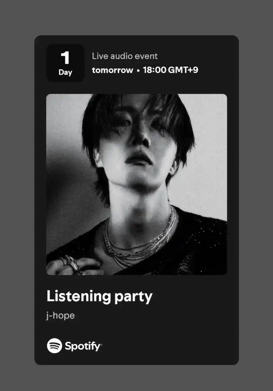 Image from BitCypher Pt.0 Fan base ✨: 📍📰  Army 💜 En unas horas  tendremos Listening Party de J-hope en Sp...