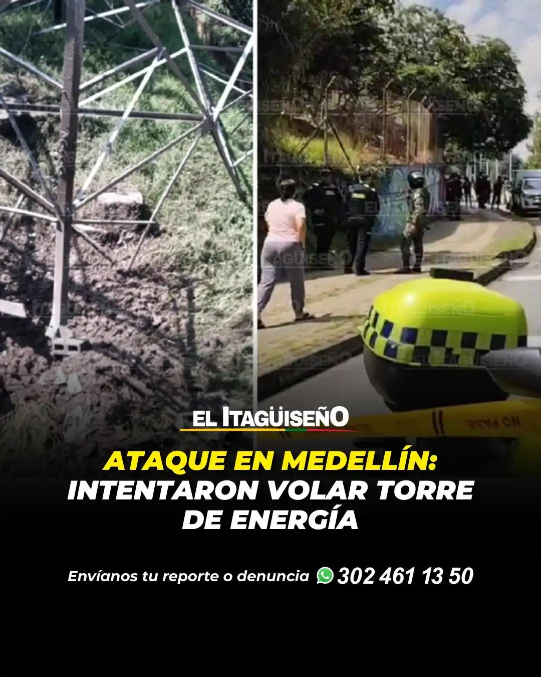 Image from Noticias Metropolitana: *Ataque en Medellín: intentaron volar torre de energía* *Facebook:* h...