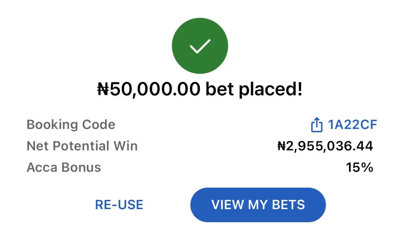 Image from Emmanuel Oc KING OF ALL SPORT: AUDACIOUS ODD ON BETKING CODE 👉🏻1A22CF - 50 ODDS 👉🏻YF2CC5 - 10 ...