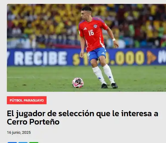 Image from Informaciones Deportivas.: Cerro Porteño demostró interés en Ulises Ortegoza....