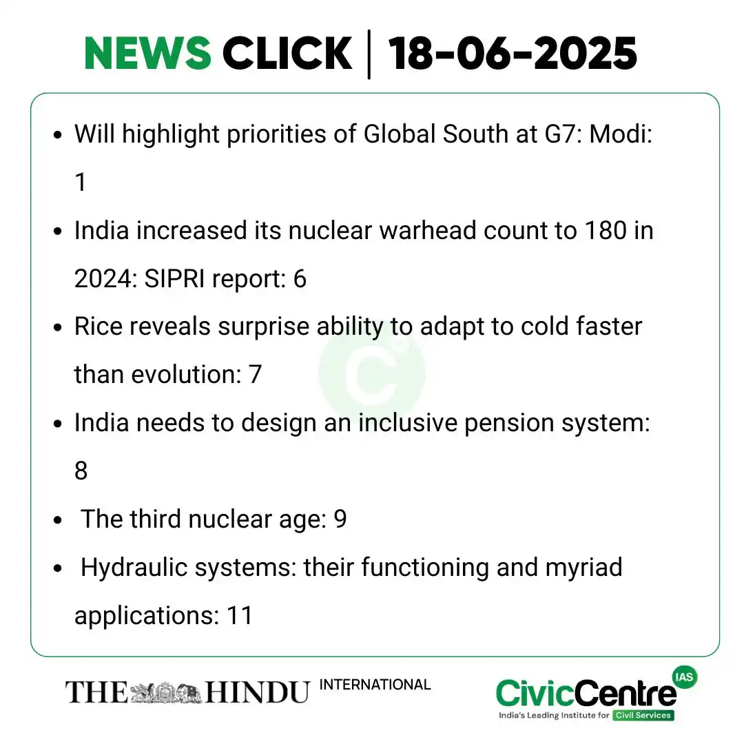 Image from CivicCentre IAS Academy: CivicCentre IAS | Daily News Click | 18-06-2025 Download our CivicCen...
