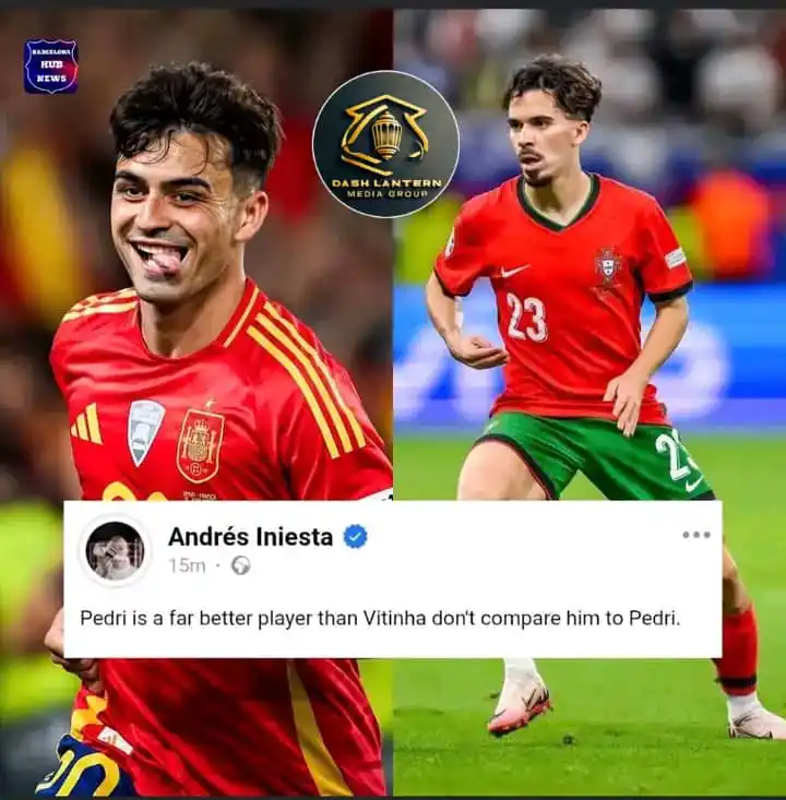 Image from Dash Lantern Media Group Official: 🗣🇨🇳 Iniesta on Pedri Follow the Sports Bizz 360 on WhatsApp: https...