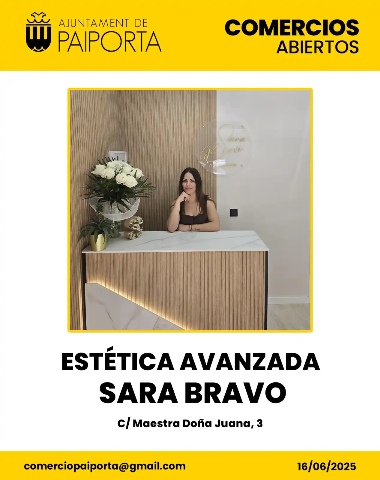 Image from Ajuntament de Paiporta: 🛍️ 📢 COMERCIOS ABIERTOS💪👏 ✨ *ESTÉTICA AVANZADA SARA BRAVO* 📍 C/ ...