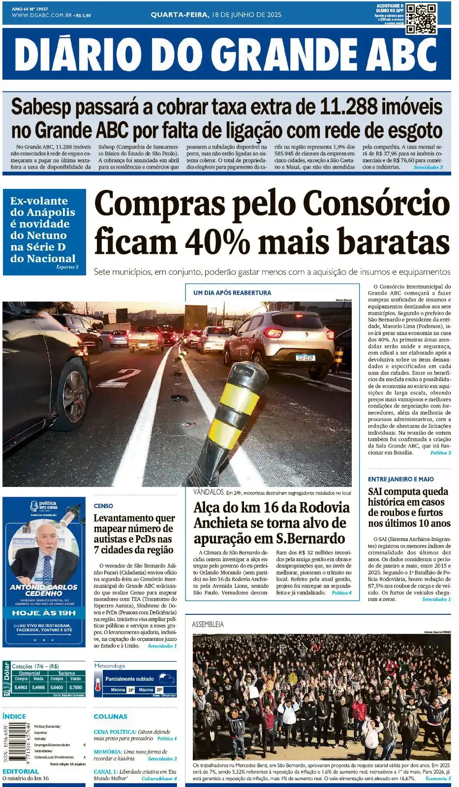 Image from Diário do Grande ABC: 🗞️ Confira as principais notícias desta quarta-feira, 18 de junho de ...