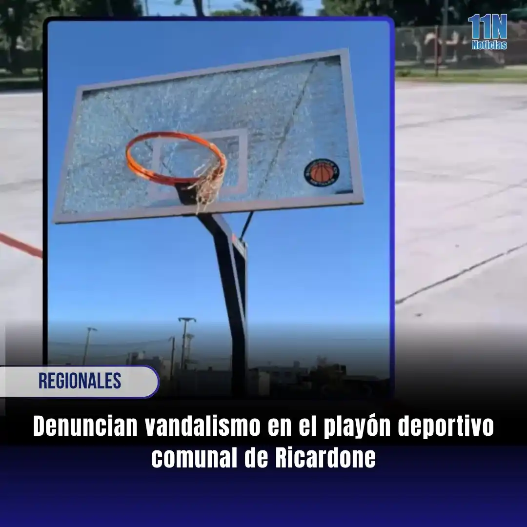 Image from 11Noticias: *🚔🚨 Denuncian vandalismo en el playón deportivo comunal de Ricardone...