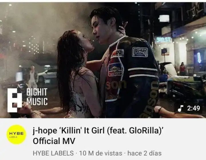 Image from BitCypher Pt.0 Fan base ✨: 📊 📈 El mv oficial de “Killin' It Girl (feat GloRilla)” de Jhope ya ...