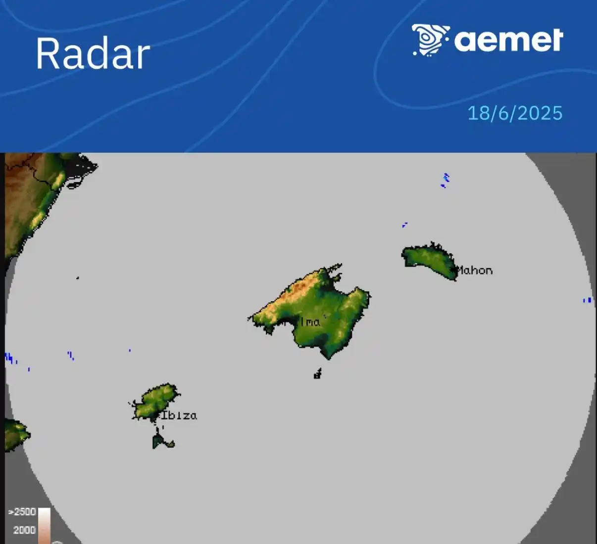 Image from METEO DE LES ILLES: ✅El radar de AEMET torna a estar operatiu!...