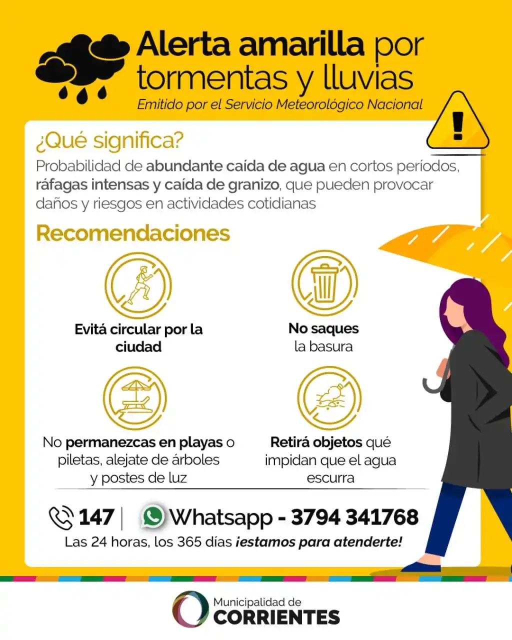 Image from Municipalidad de Corrientes: El Servicio Meteorológico Nacional emitió una <a class="text-blue-500 ...