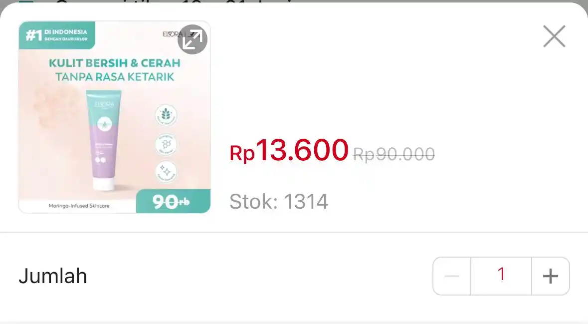 Image from DISKON SHOPEE 🛒: ELORA BEAU - BRIGHTENING FACIAL WASH https://s.shopee.co.id/5pwU76JKo...