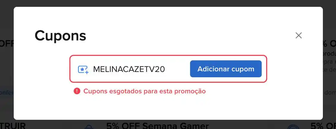 Image from UAI QUE PROMO 📢🎟️: Esse já foi... Mas fiquem de olho no grupo, deve sair mais cupons c...