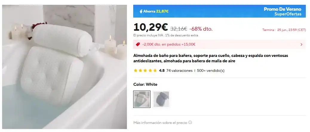 Image from Aliexpress: chollos y cosas preciosas: Esta almohada para bañera es una auténtica fantasía https://s.click.a...