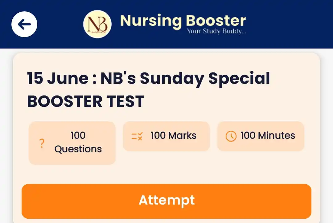 Image from NB - Nursing Updates 🔔: 🔥🔥FREE for All🔥🔥 🛑 Sunday Special BOOSTER TEST for NORCET-9, KGM...