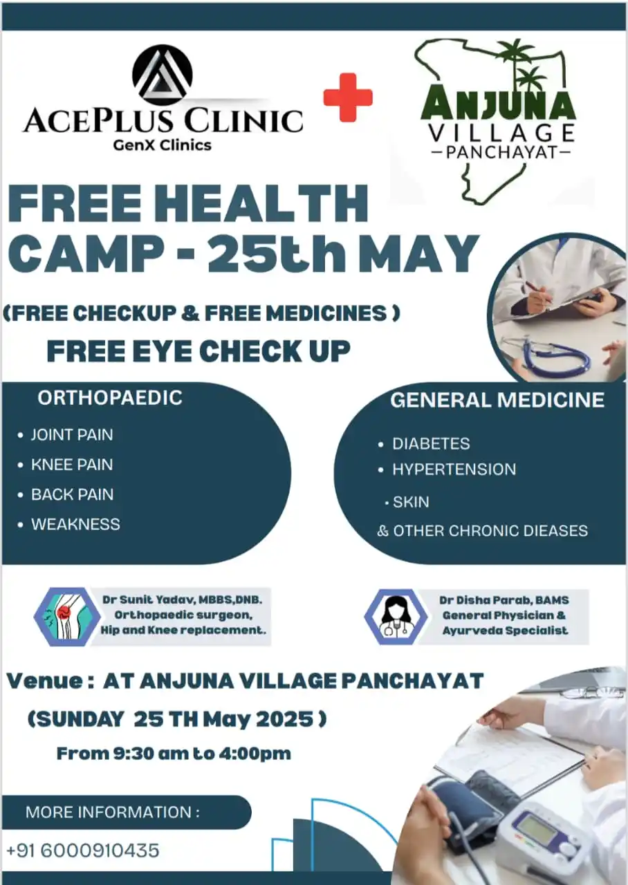 Image from Banyan TV Goa News: 🚨Free Health Camp in Anjuna Village Panchayat on May 25th 2025🚨 Anj...