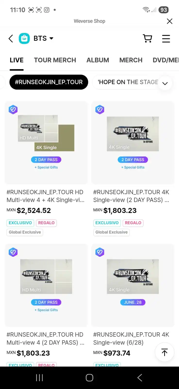 Image from BitCypher Pt.0 Fan base ✨: 💜 Habemus venta para el livestream del concierto de Jin!!!!!!!!!...