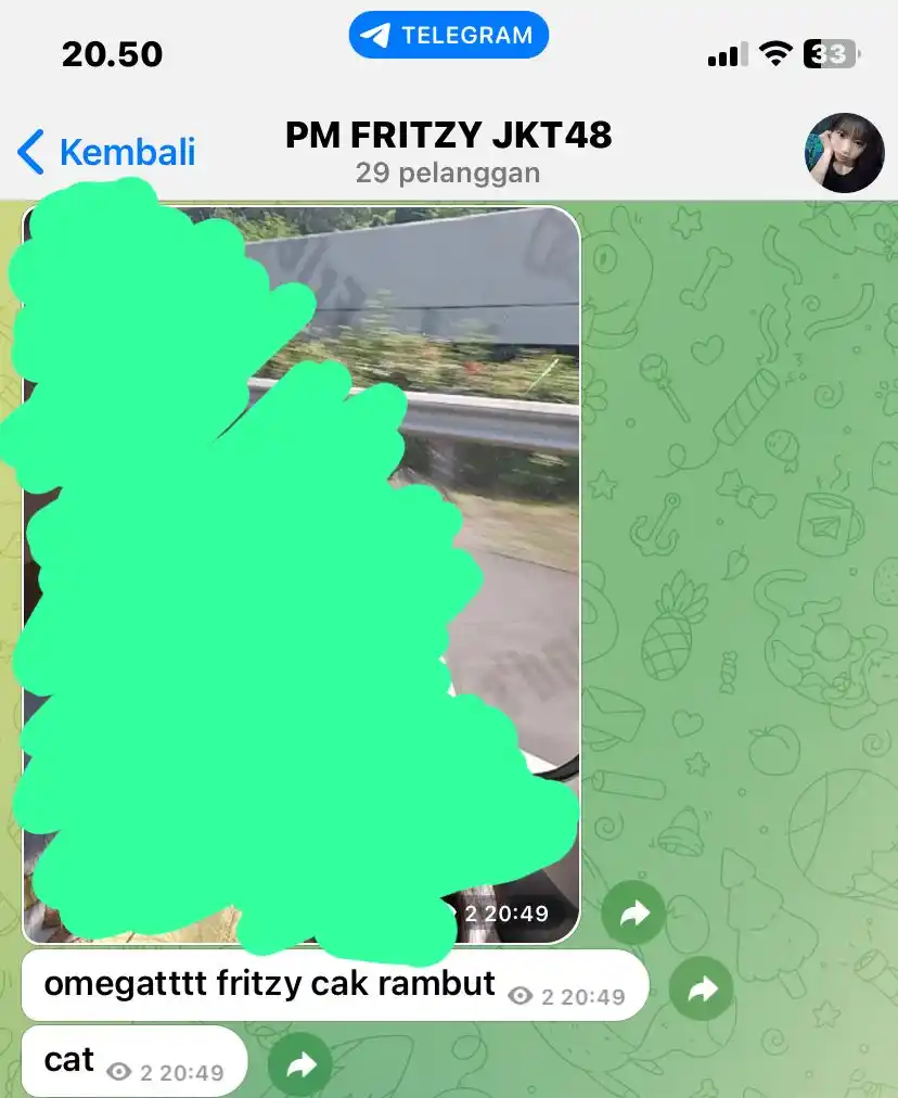 Image from JKT48`Fritzy Forever💫: hah fritzy cat rambut 😧😧😧 yang mau beli pm fritzy sung aja chat no...