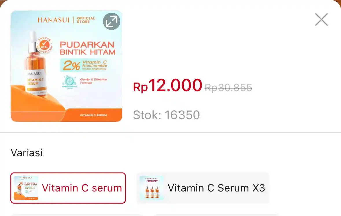 Image from DISKON SHOPEE 🛒: Hanasui Serum Vitamin C - Mencerahkan https://s.shopee.co.id/LbXMRjBl...