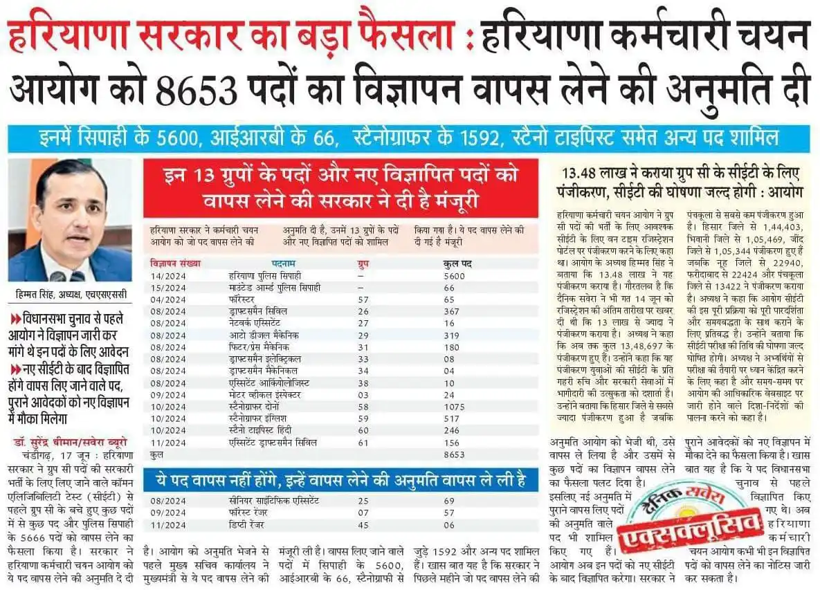 Image from आधार सेवा केन्द्र व अटल सेवा केन्द्र किरमारा: 📢 *हरियाणा सरकार का बड़ा फैसला | 18 जून 2025 अपडेट*   हरियाणा कर्मचार...