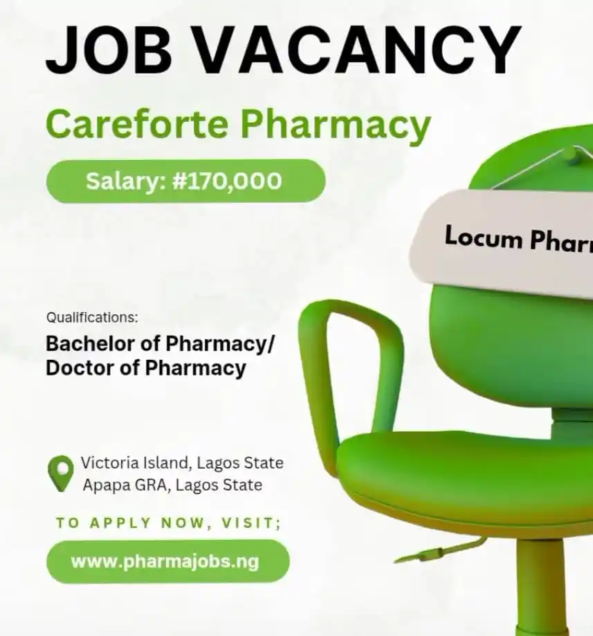 Image from Verifiable Jobs/ Opportunities With #AdetolaElegbeje: Hiring   Pharmacy Lagos...