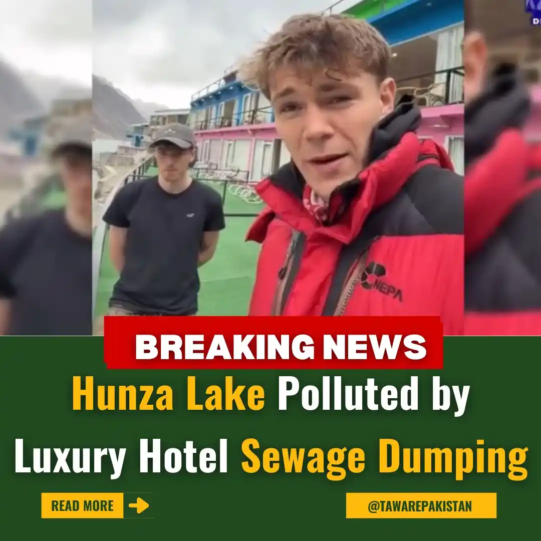 Image from Tawar-e-Pakistan : Hunza Lake Polluted by Luxury Hotel Sewage Dumping https://tawarepakis...
