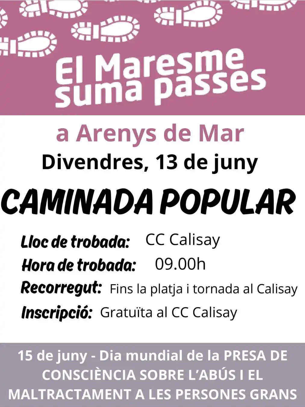 Image from Ajuntament Arenys de Mar: ℹ️ Arenys de Mar se suma aquest divendres 13 de juny a les 9h a la cam...
