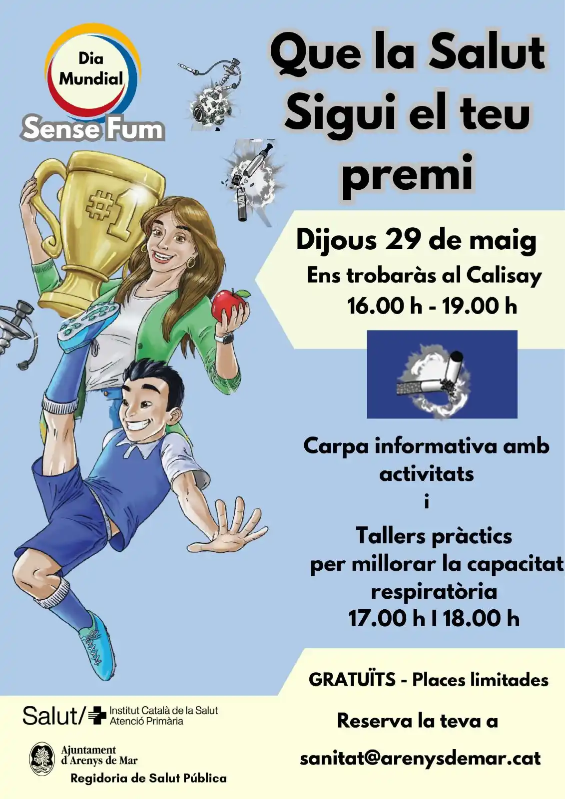 Image from Ajuntament Arenys de Mar: ℹ️ Arenys se suma a la Setmana Sense Fum. 🌿 La Regidoria de Salut Púb...