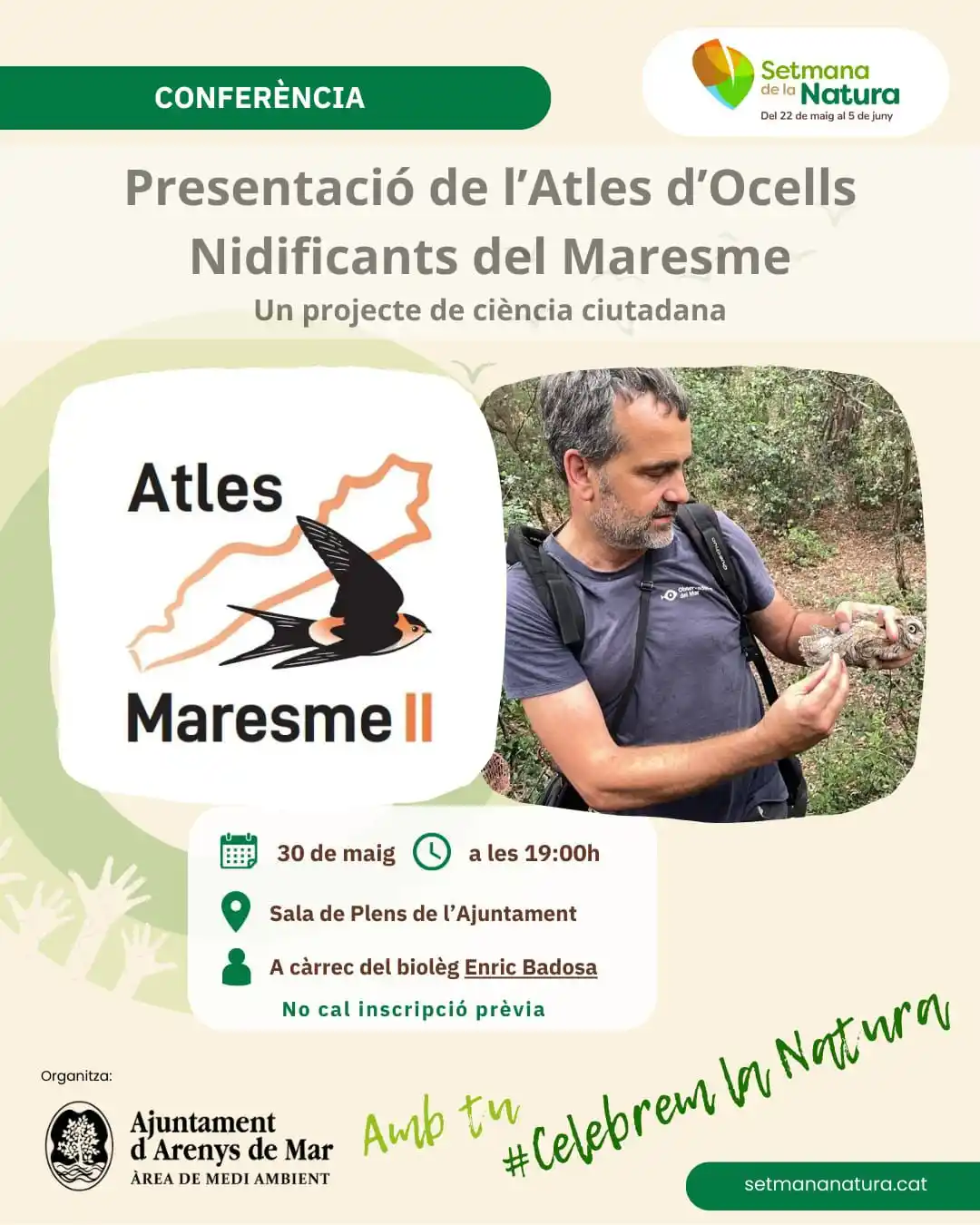 Image from Ajuntament Arenys de Mar: ℹ️ Canvi d'ubicació de la presentació de l’Atles d’Ocells Nidificants ...