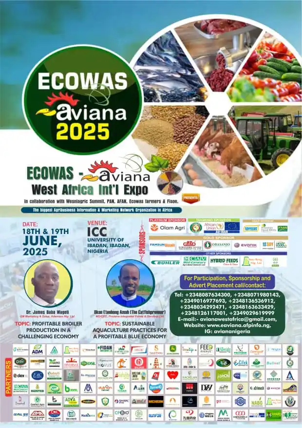Image from PRODAVE INTEGRATED FARMS AND SERVICES LIMITED (CATFISHPRENEUR): I'm thrilled to announce that I’ll be speaking at ECOWAS AVIANA 2025 —...