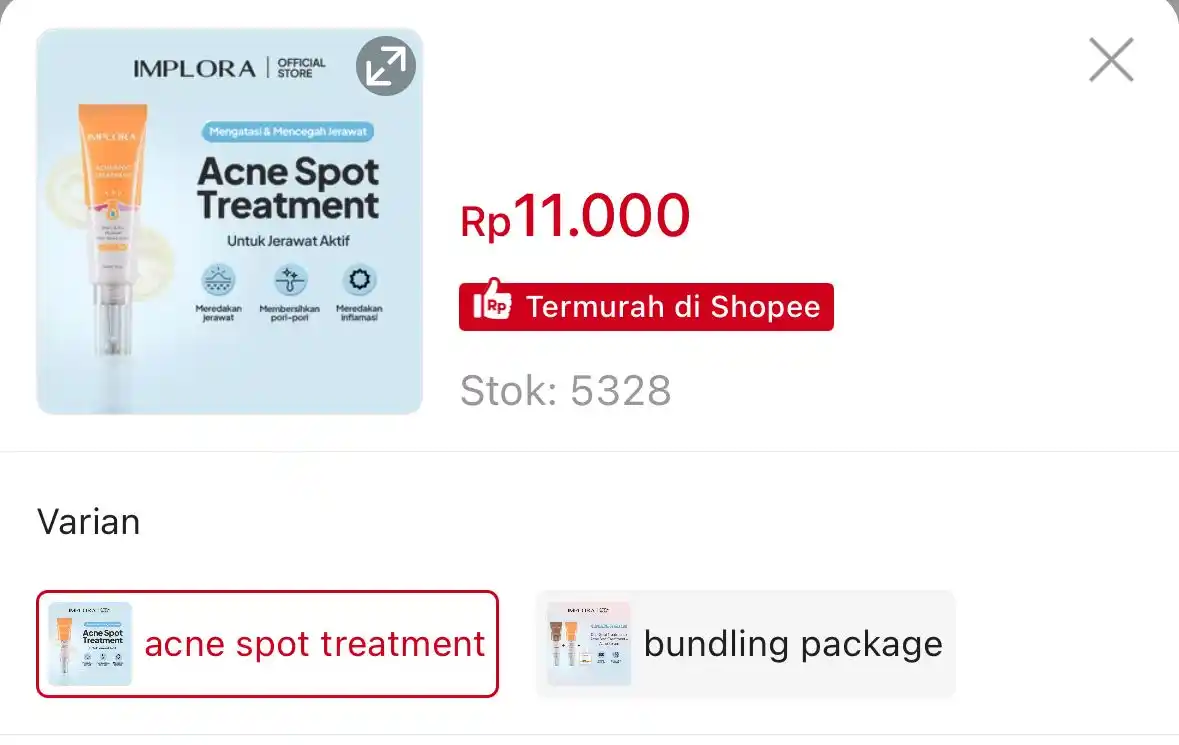 Image from DISKON SHOPEE 🛒: Implora Acne Spot Treatment https://s.shopee.co.id/1LU5KHwql3?share_c...