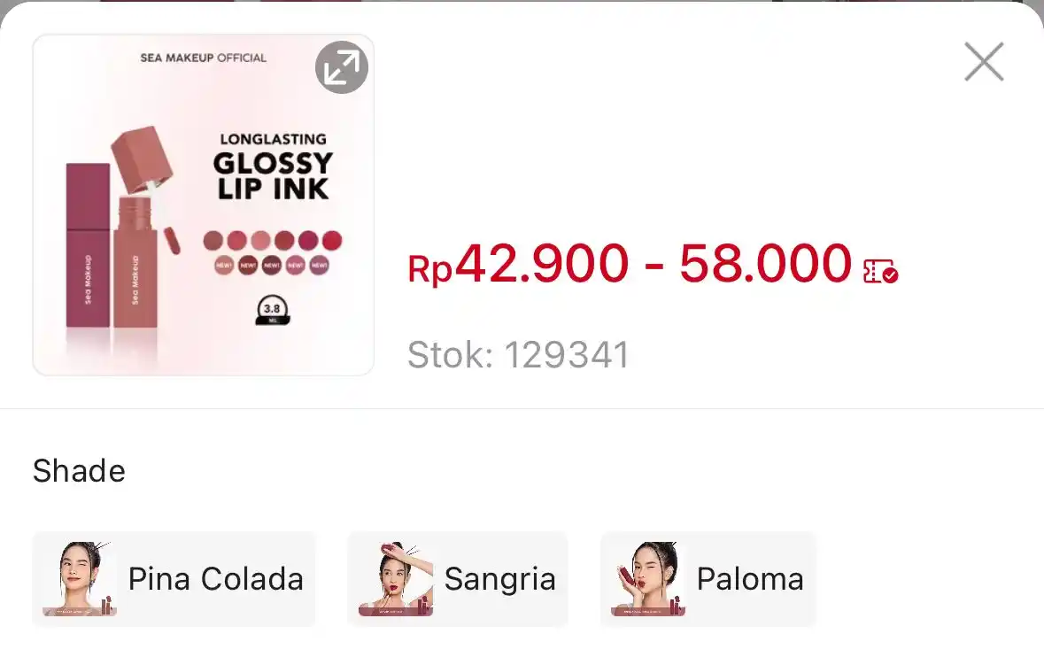 Image from DISKON SHOPEE 🛒: Jadii 💰Rp24.900 ⏰ 18:00 WIB Sea Makeup Lacquer Shake Lip Ink Waterpro...