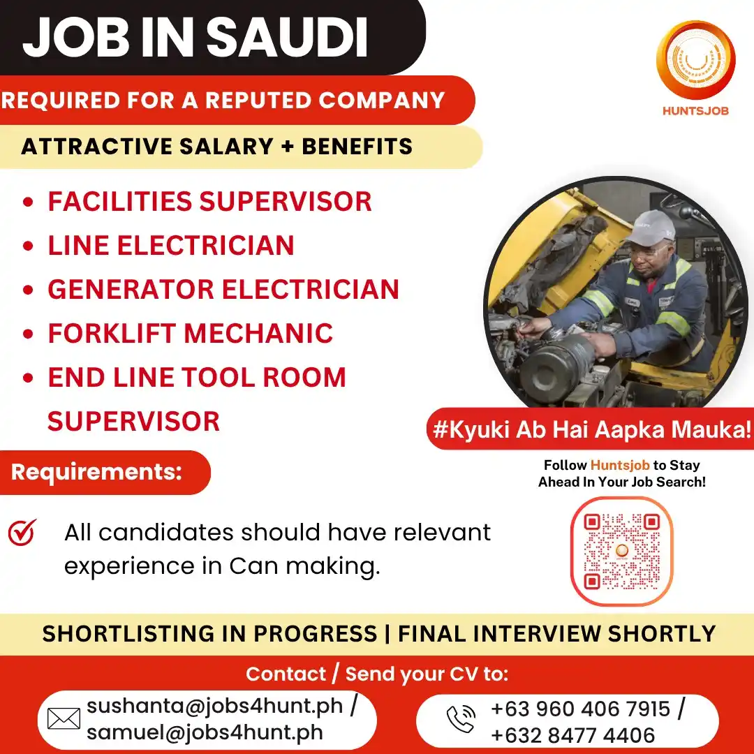 Image from Huntsjob: Jobs in Saudi✈️ ▶Facilities Supervisor https://www.huntsjob.com/jobdet...