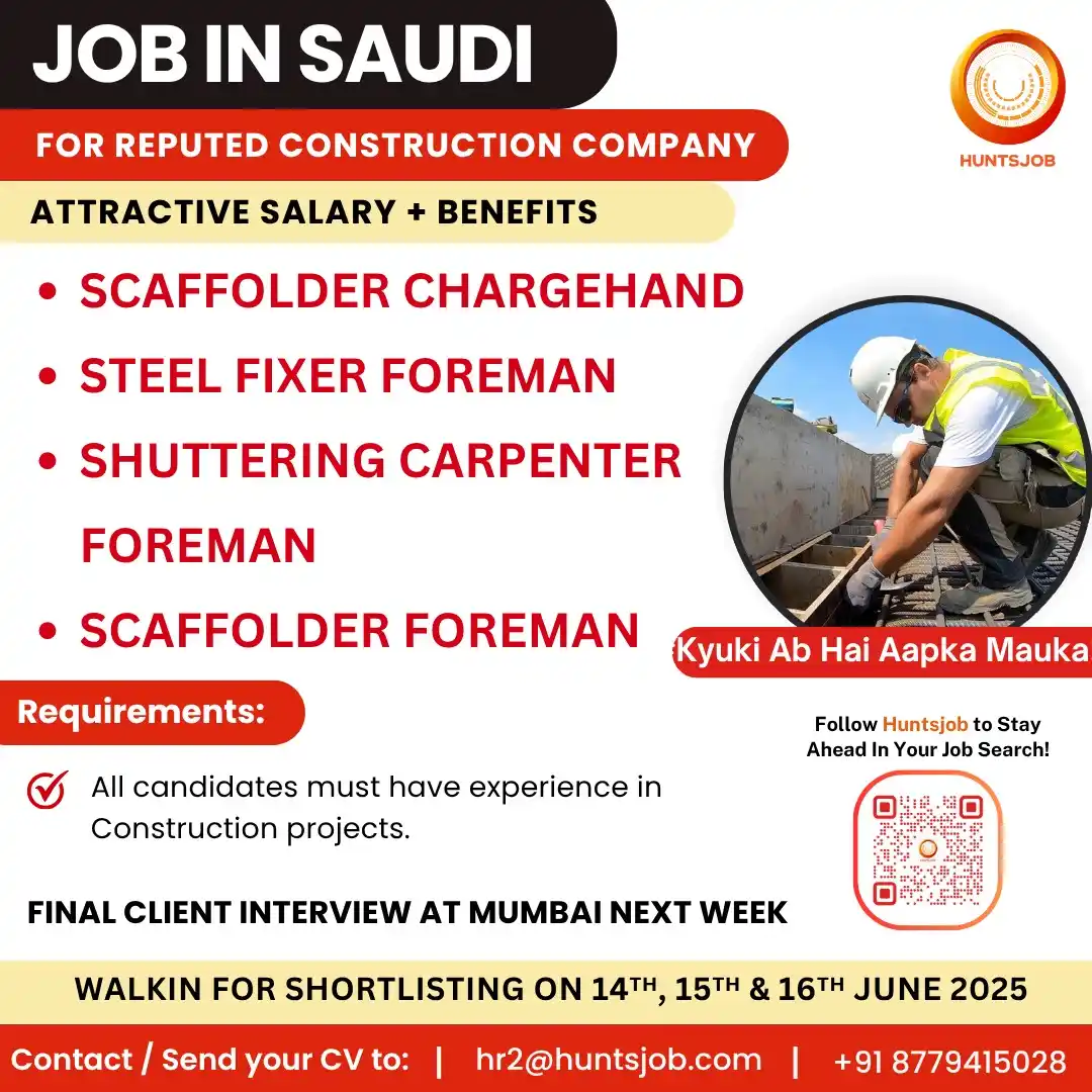 Image from Huntsjob: Jobs in Saudi✈️ ▶Scaffolder Chargehand https://www.huntsjob.com/jobdet...