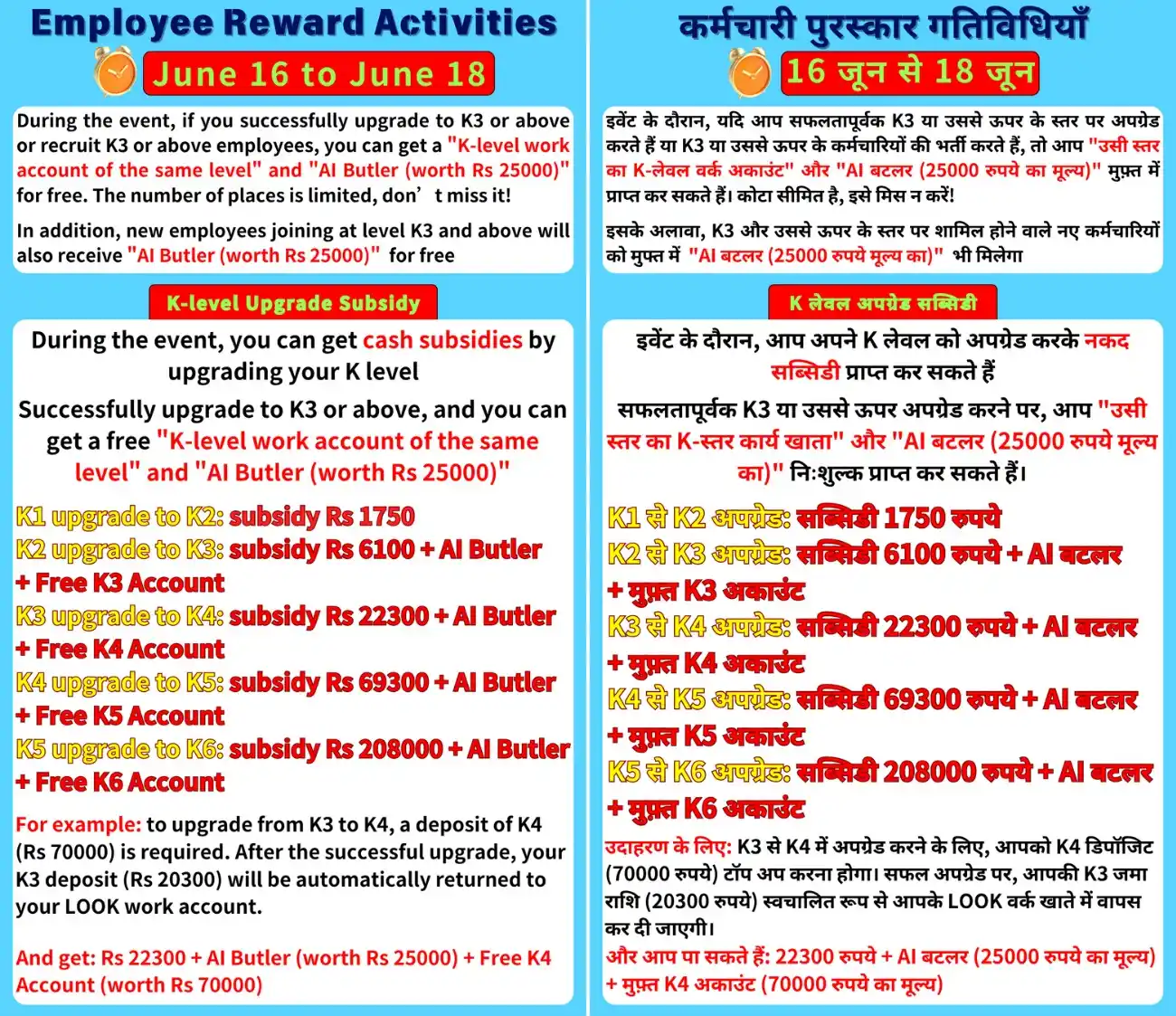 Image from Look: 🔹*K1 upgrade to K2: subsidy Rs 1750* 🔸*K2 upgrade to K3: subsidy Rs...