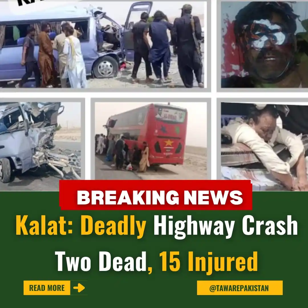 Image from Tawar-e-Pakistan : Kalat: Deadly Highway Crash Two Dead, 15 Injured https://tawarepakista...
