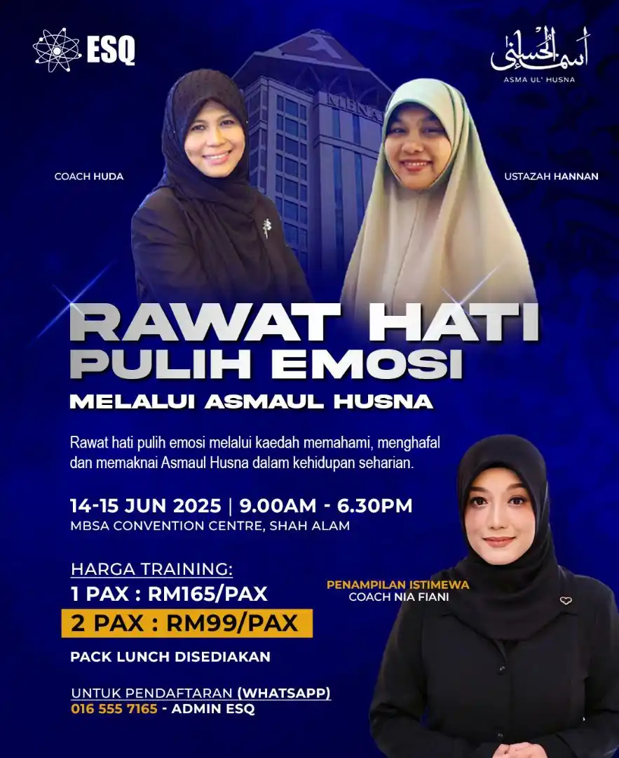 Image from ESQ 165 MALAYSIA: “Kenapa makin dewasa, makin rasa penat… walaupun hidup nampak ‘okay’?”...
