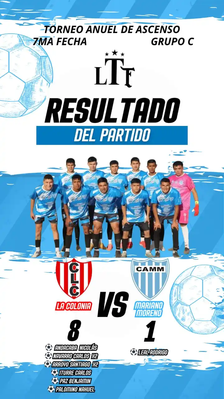 Image from C.A. Mariano Moreno 🩵🤍: ❤️🤍 _*LA COLONIA vs*_ 🩵🤍 _*MARIANO MORENO*_ 👉 Por la 7ma fecha de...