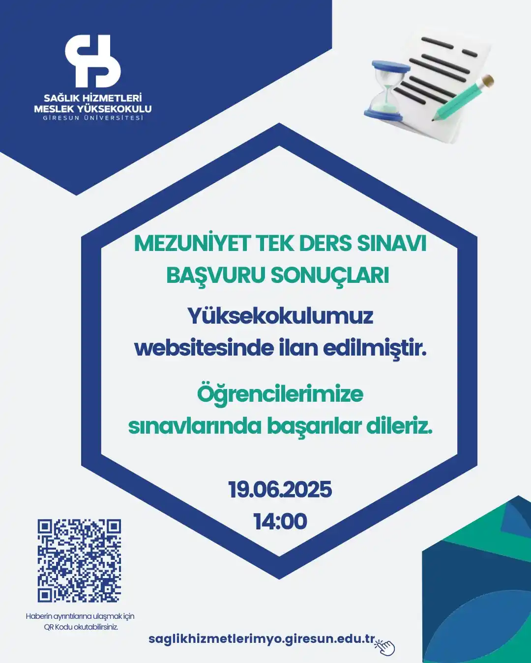 Image from Giresun Üniversitesi SHMYO: 📢 Mezuniyet Tek Ders Sınavları Duyurusu 📢 Değerli öğrencilerimiz, 👋...