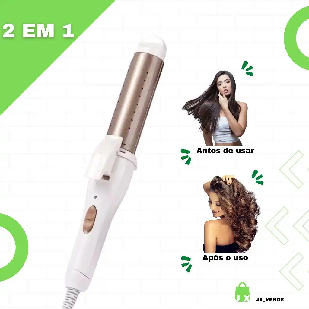 Image from Promos e ofertas | achadinho online : 🔥 Modelador De Cachos E Chapinha 2 Em 1 Mini Alisador Profissional Bi...