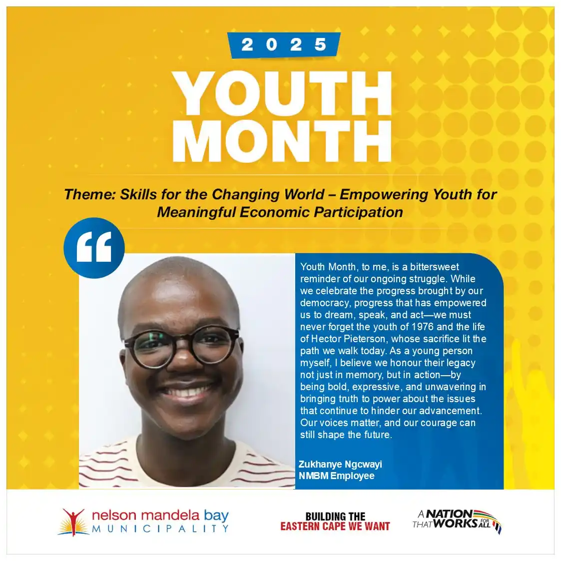 Image from Nelson Mandela Bay Municipality : Nelson Mandela Bay Municipality celebrates Youth Month under the theme...