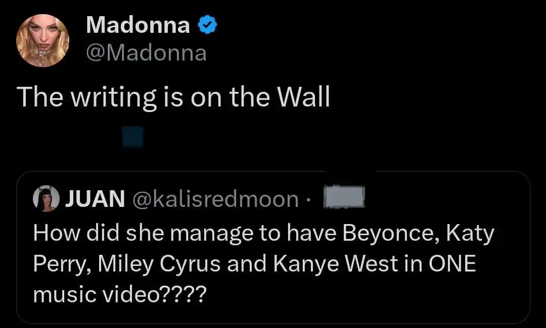 Image from πππππππ ππππππ ππ: --------- *NEWS! π°π* > *Madonna responde fΓ£ apΓ³s comentar sobre o cl...