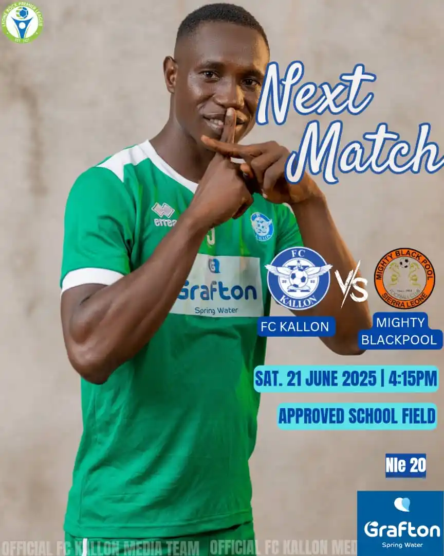 Image from Kallon Football Club: NEXT UP ⚪️ 🔵✊🏽 🏡 🏆 LRP League 2024/25 🆚 MIGHTY BLACKPOOL 📅 SA...