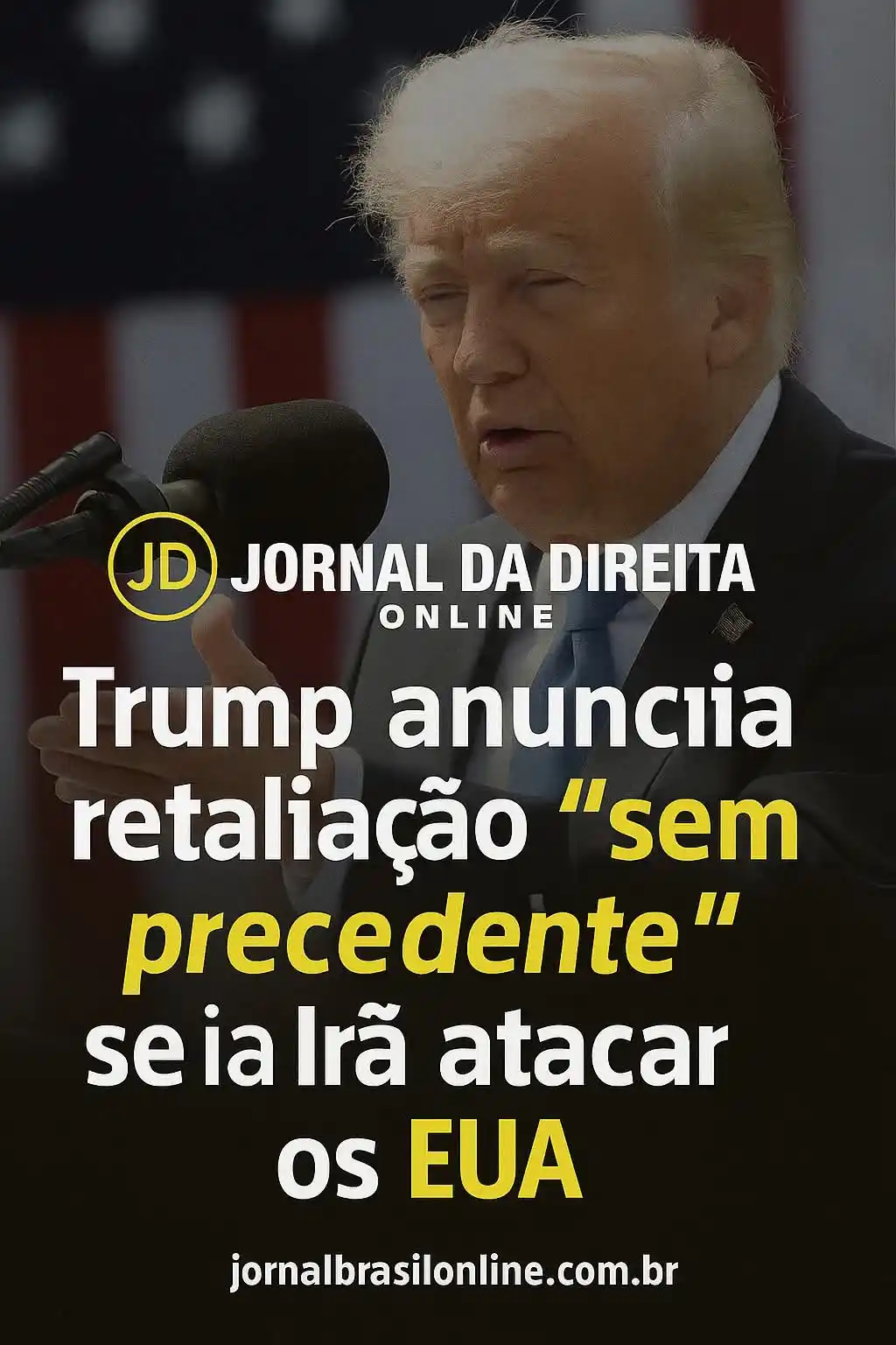 Image from Jornal Da Direita Online: O presidente Donald J. Trump (R), em postagem em suas redes sociais, a...