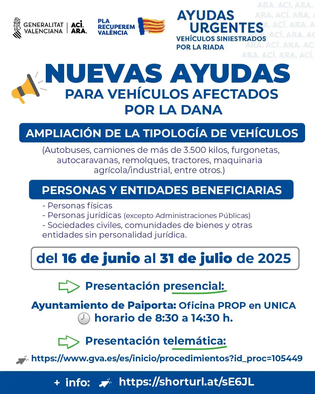 Image from Ajuntament de Paiporta: 📢 Obert termini per a presentar sol·licituds per a noves ajudes de ve...
