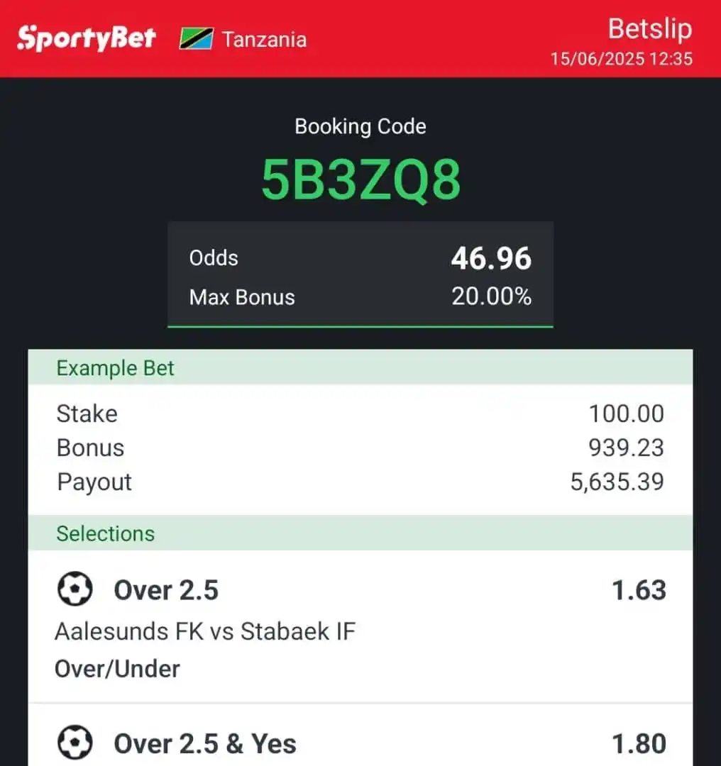 Image from Sports Spirt: Odds 46 Sportybet 🔥 Code 👉5B3ZQ8 V.I.P TREATMENT 💯 MADUSKO 07438...