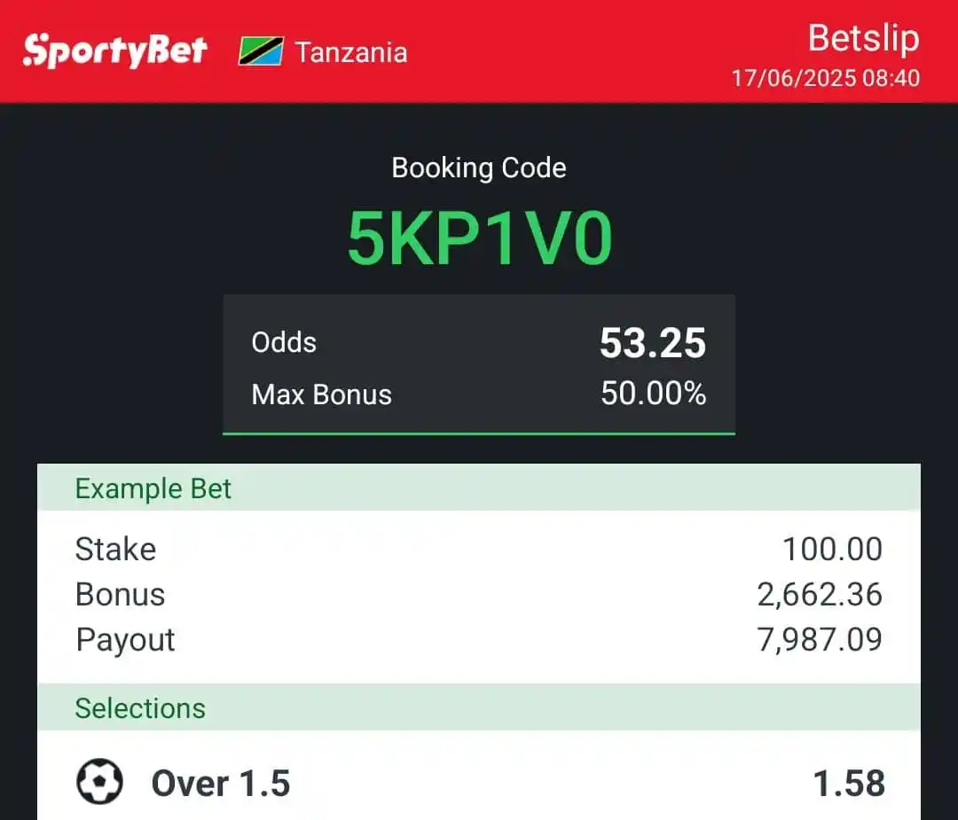 Image from Sports Spirt: Odds 53 Leo mpaka jumapili Club world cup 👊 All big giant over 1.5✅ ...