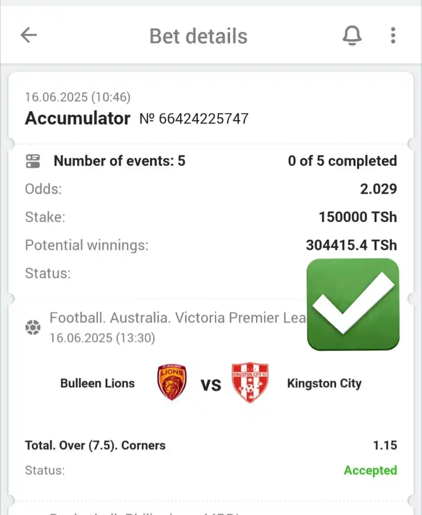 Image from Sports Spirt: Odds za mchana SPINBETTER🎯 Code 👉YNGM7 ... Weka odds hizi upate mtaj...