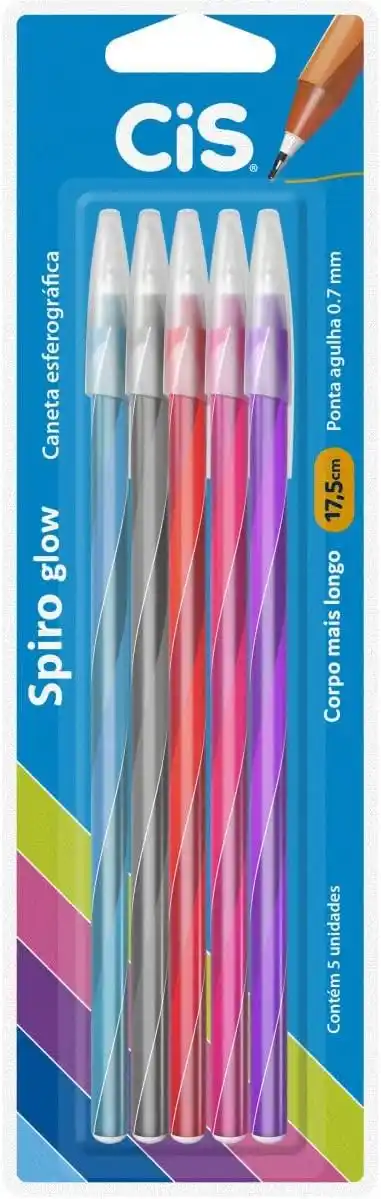 Image from ACHADINHOS DA NANDA | OFERTAS E CUPONS 🛍️🛒: 🚨 Oferta Amazon Caneta Esferográfica SPIRO GLOW, CIS, Multicor, Blis...