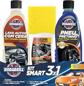 Image from ACHADINHOS DA NANDA | OFERTAS E CUPONS 🛍️🛒: 🚨 Oferta Amazon Kit Smart Rodabrill - Lava autos com cera, Pneu pret...