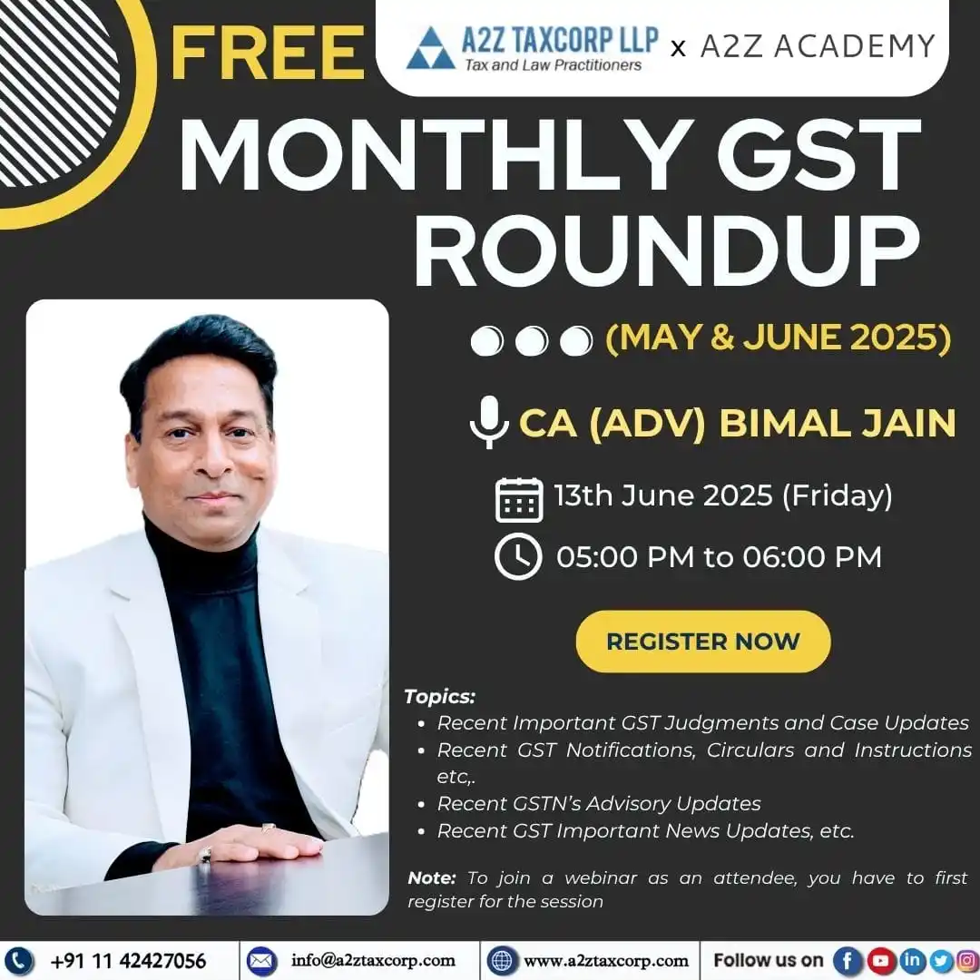 Image from GST with Adv. Bimal Jain & A2Z Taxcorp LLP: *🚨 ONLY FEW DAYS LEFT - [EXCLUSIVE PPT PRESENTATION WEBINAR] ON:*  *�...