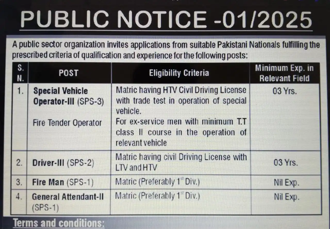 Image from Careers Hub: *پاکستان اٹامک انرجی ڈیپارٹمنٹ میں بھرتی شروع*🗣️  *⭕تعلیم* :میٹرک پاس...